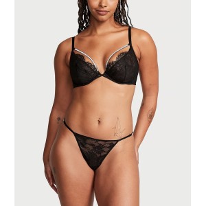 Трусики Shine Strap Lace V-String Panty Black