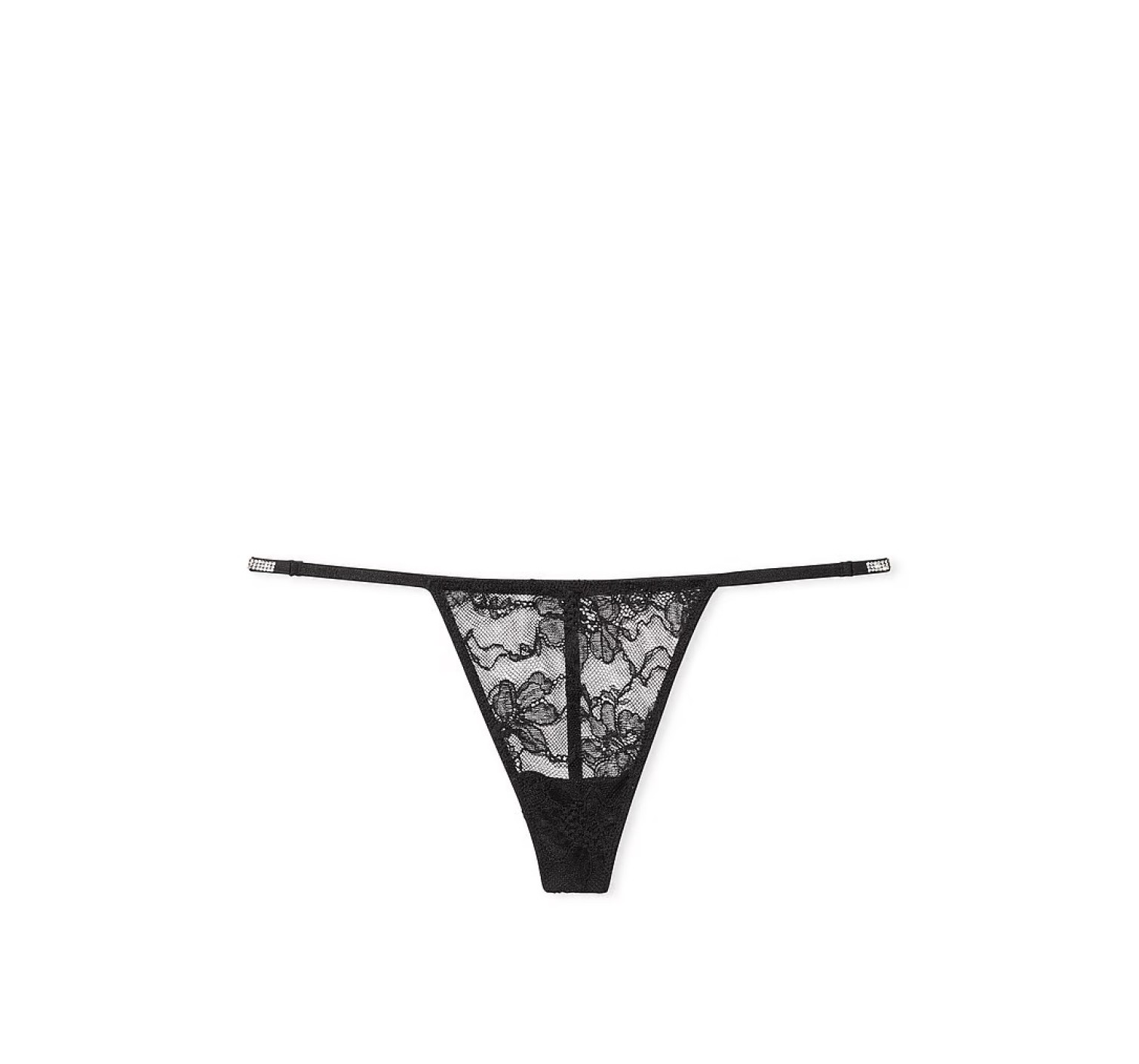 Пояс + трусики Shine Chain Strap Lace Garter Belt Black V-String Set