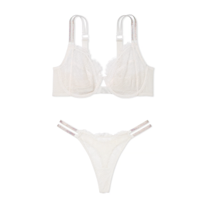 Комплект білизни The Fabulous by Victoria's Secret Double Shine Strap Full-Cup Bra Set White