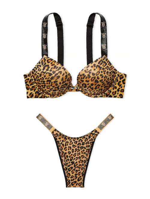 Комплект білизни Shine Strap Push-Up Bra Set Leopard