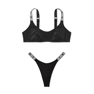 Комплект белья Shine Strap Scoop Bralette Set Black