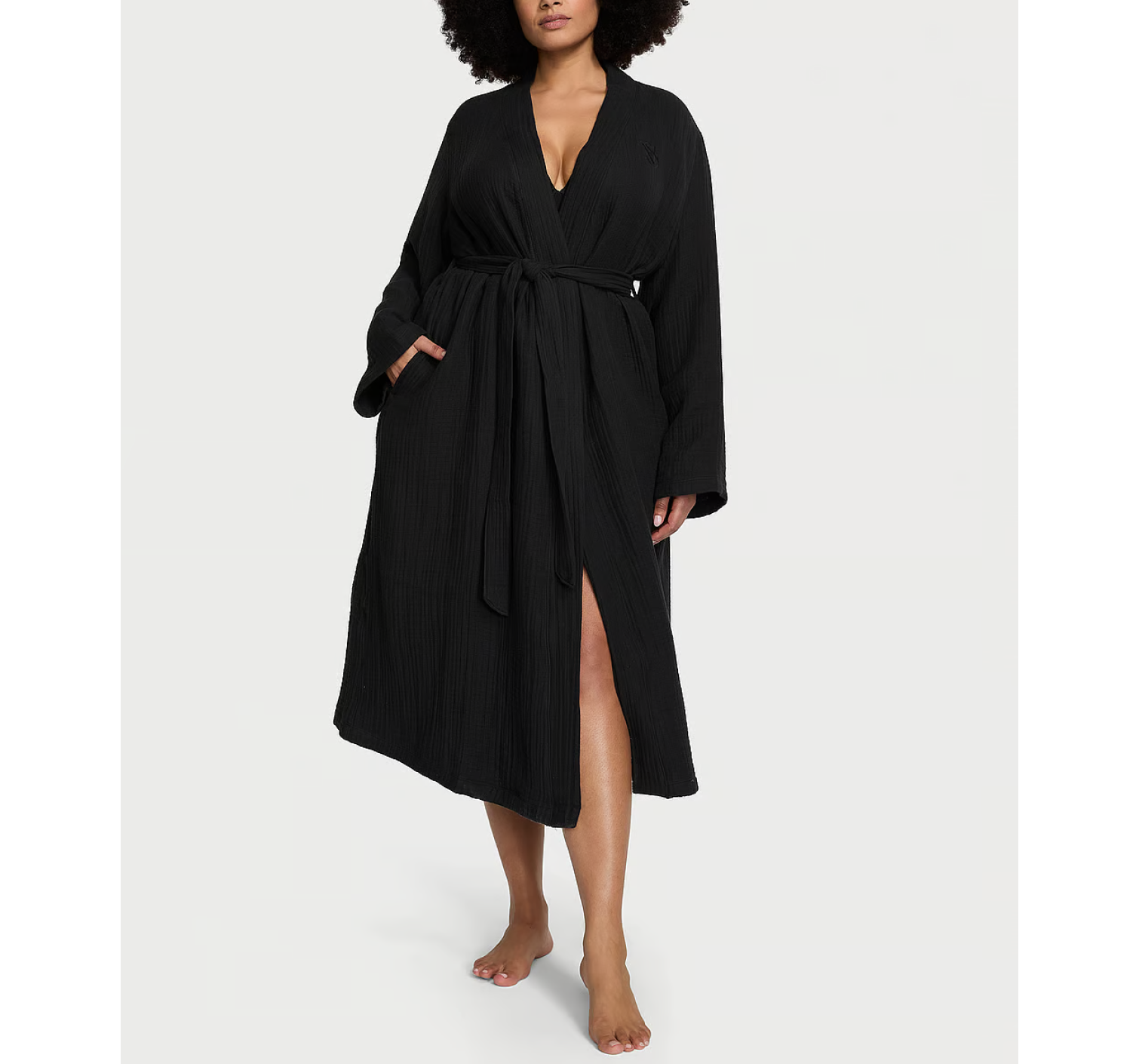 Халат Cotton Gauze Spa Robe Black