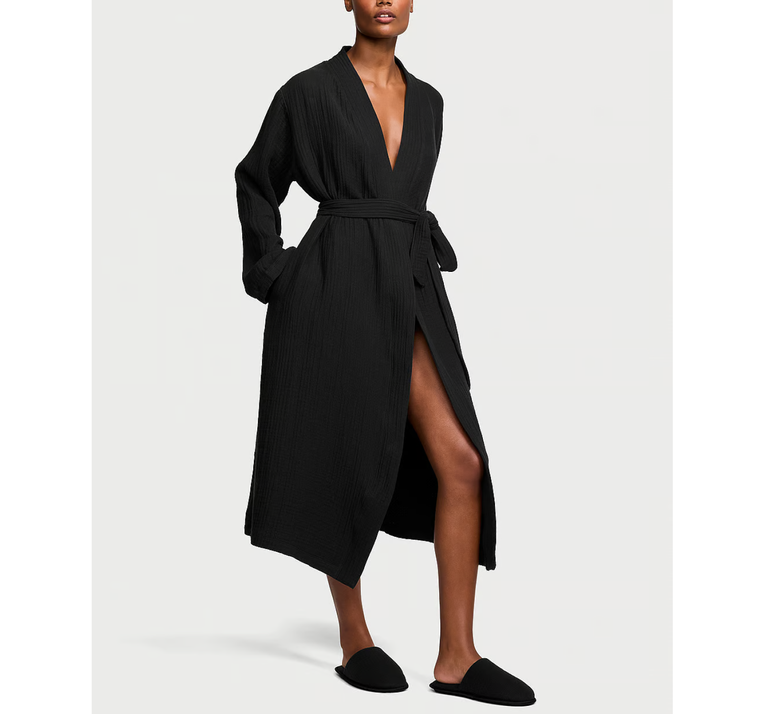 Халат Cotton Gauze Spa Robe Black