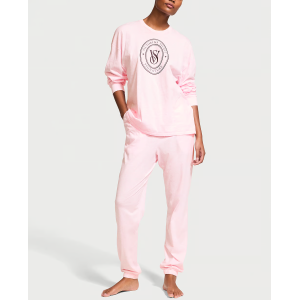 Піжама Cotton Long Pajama Set Heather Pink Petal