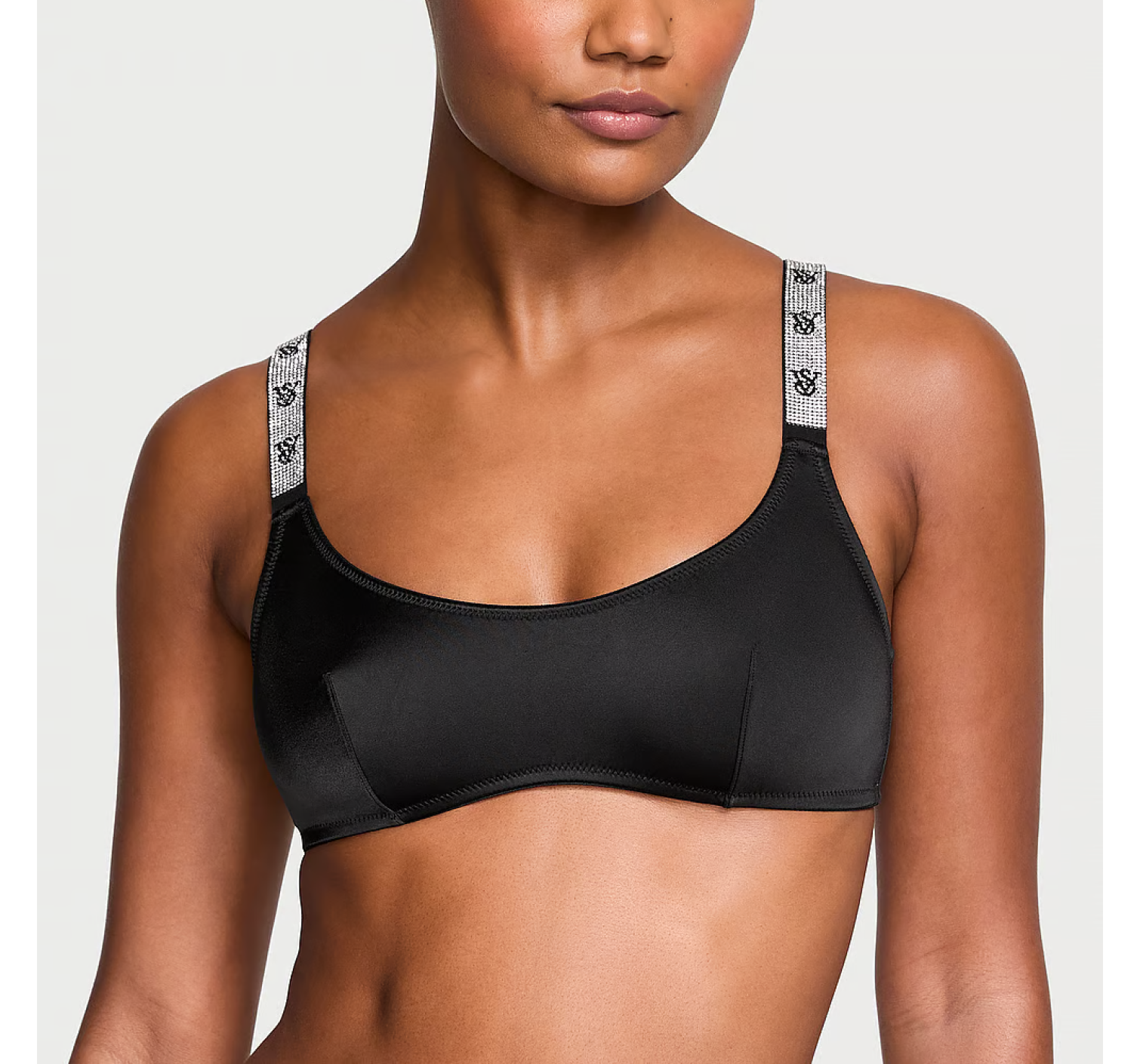 Бюстгальтер Shine Strap Scoop Bralette Black