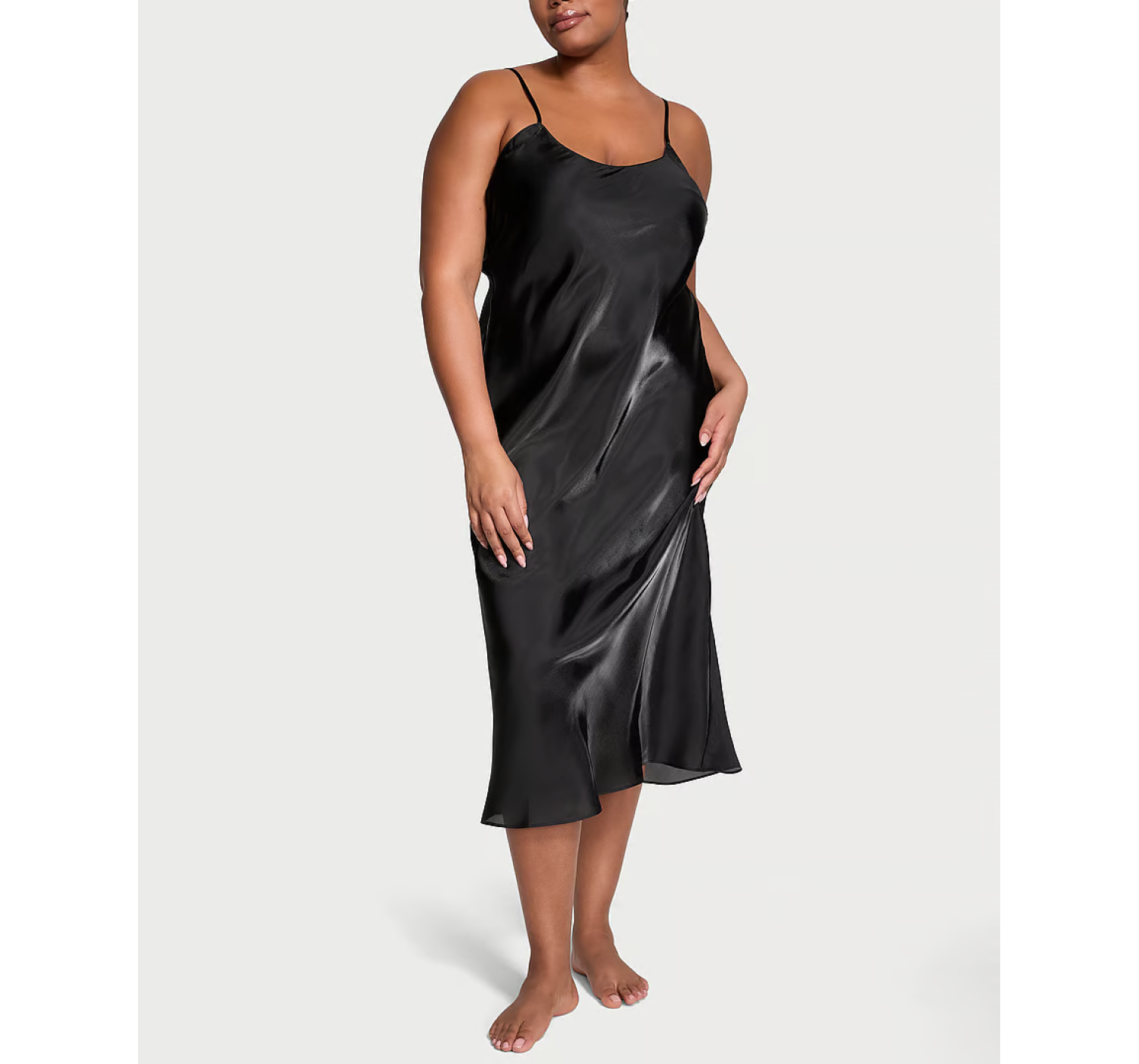 Пеньюар Organza Midi Slip Dress Black