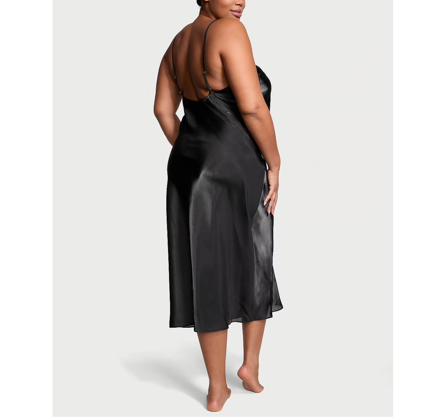 Пеньюар Organza Midi Slip Dress Black