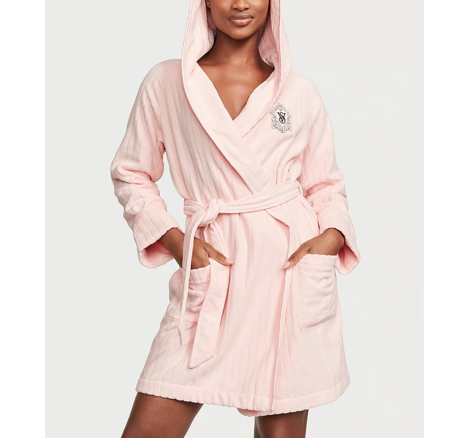 Халат Terry Hooded Short Robe Pink