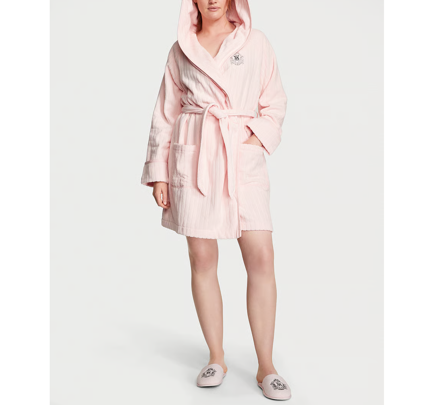 Халат Terry Hooded Short Robe Pink