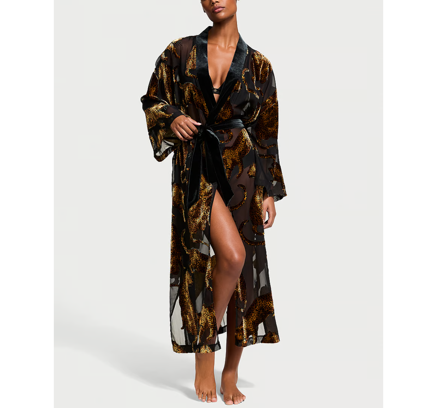 Халат Victoria's Secret Leopard Burnout Long Robe