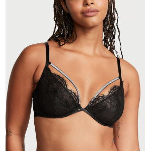 Бюстгальтер Shine Strappy Unlined Lace Low-Cut Demi Bra Black