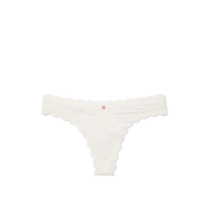 Трусики Lace-Trim Thong Panty Coconut White