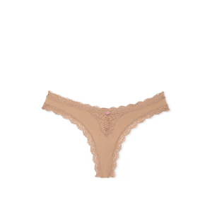 Трусики Lace-Trim Thong Panty Praline