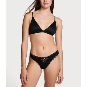 Трусики Lace-Trim Thong Panty Black