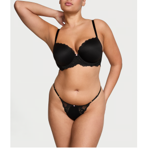 Трусики Lace-Trim Adjustable V-String Panty Black