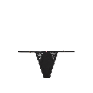 Трусики Lace-Trim Adjustable V-String Panty Black