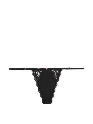 Трусики Lace-Trim Adjustable V-String Panty Black