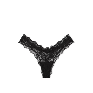 Трусики Rose Lace High-Leg Thong Panty Black
