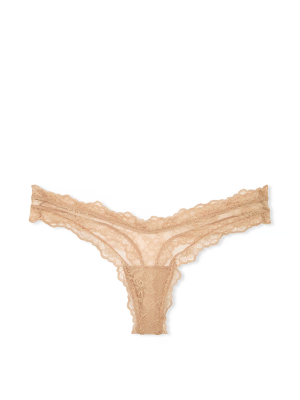 Трусики Rose Lace High-Leg Thong Panty Praline