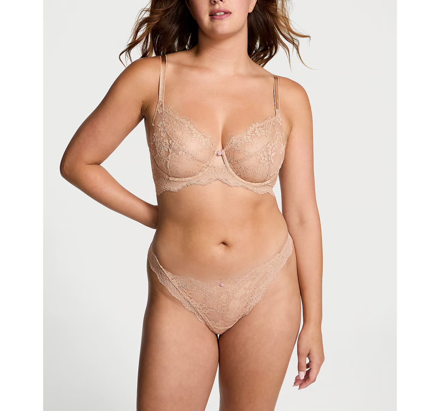 Трусики Dream Angels Lace Thong Panty Praline