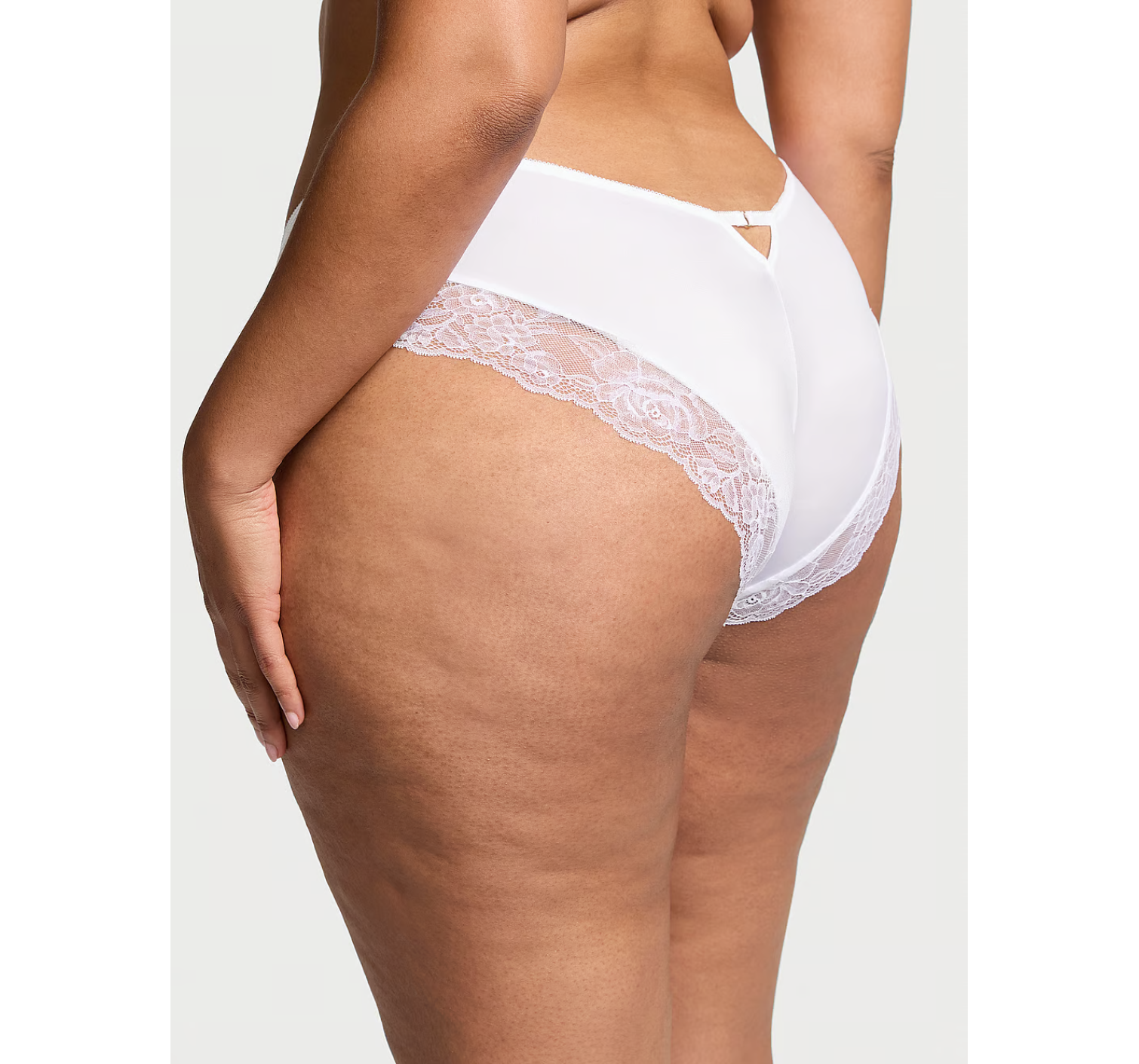 Трусики Rose Lace-Trim High-Leg Cheeky Panty White