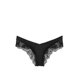 Трусики Rose Lace-Trim High-Leg Cheeky Panty Black