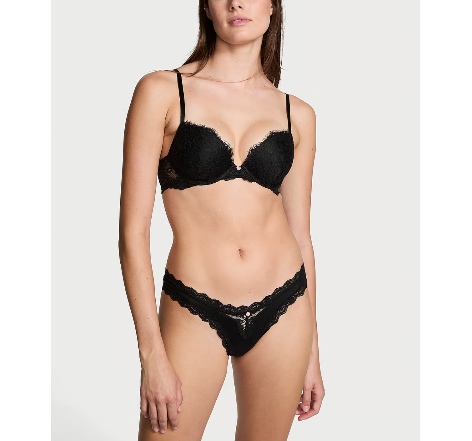 Трусики Lace-Trim Brazilian Panty Black