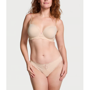 Трусики Lace-Trim Thong Panty Marzipan