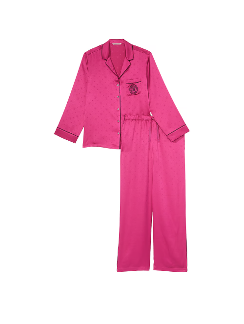 Піжама Satin Long Pajama Set Luscious Rose