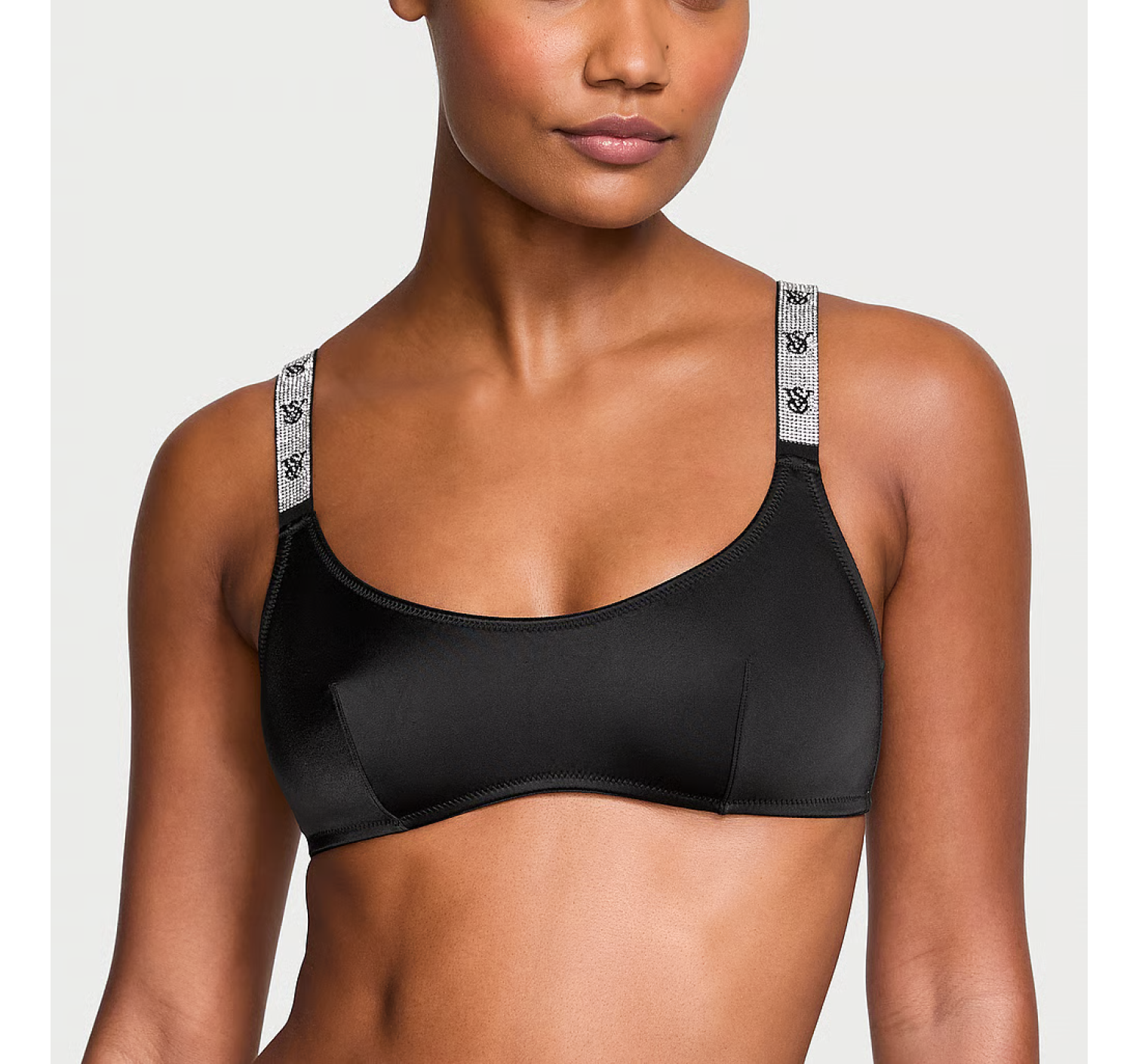 Комплект белья Shine Strap Scoop Bralette Set Black