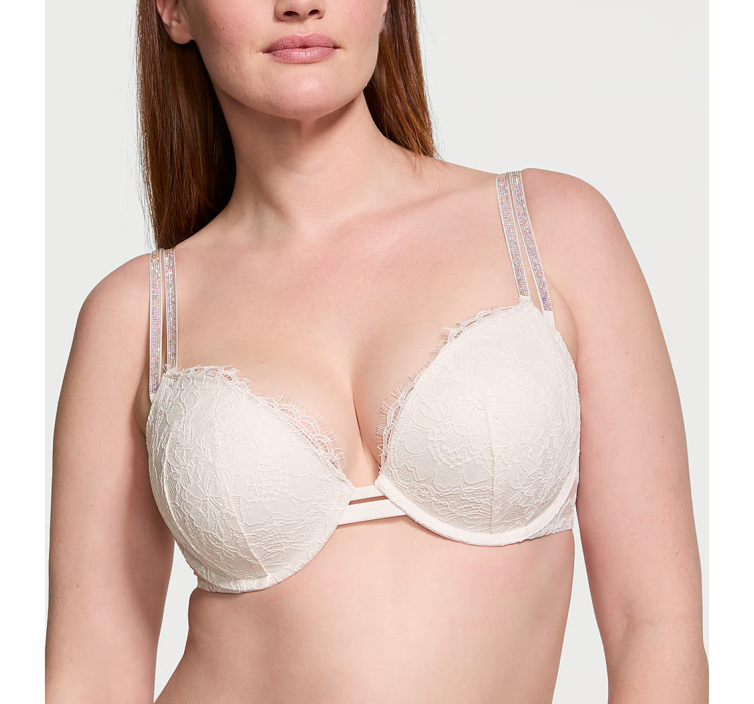 Бюстгальтер Double Shine Strap Lace Push-Up Bra Coconut White