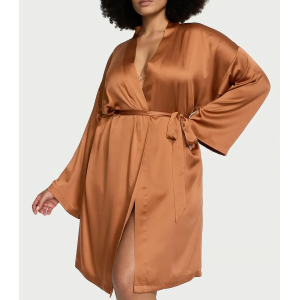 Сатиновий халат Satin Midi Robe Caramel