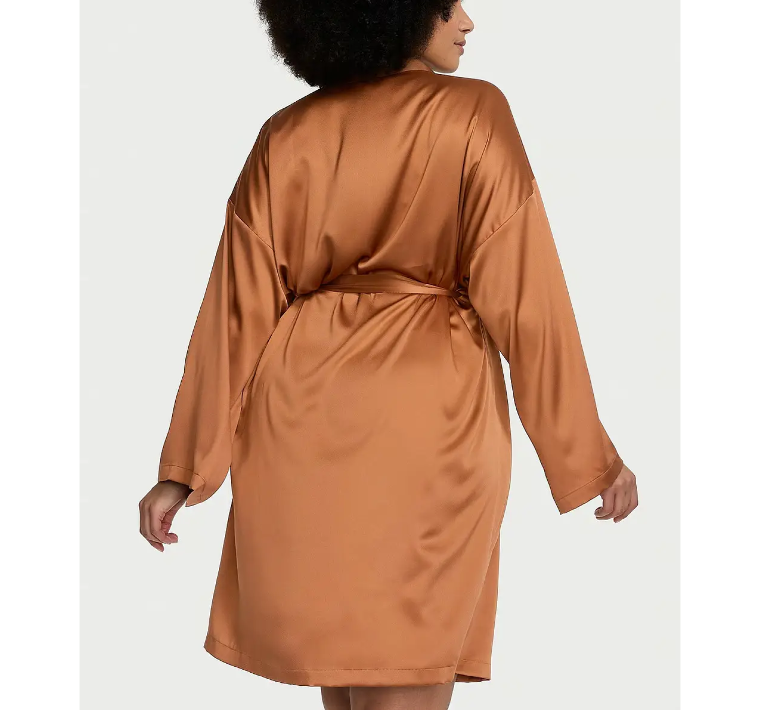 Сатиновий халат Satin Midi Robe Caramel