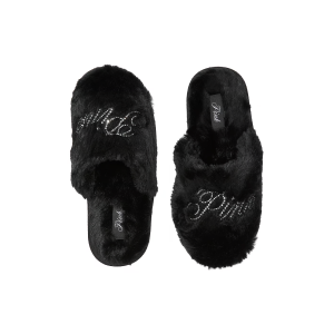 Тапочки Faux Fur Closed-Toe Slippers Black