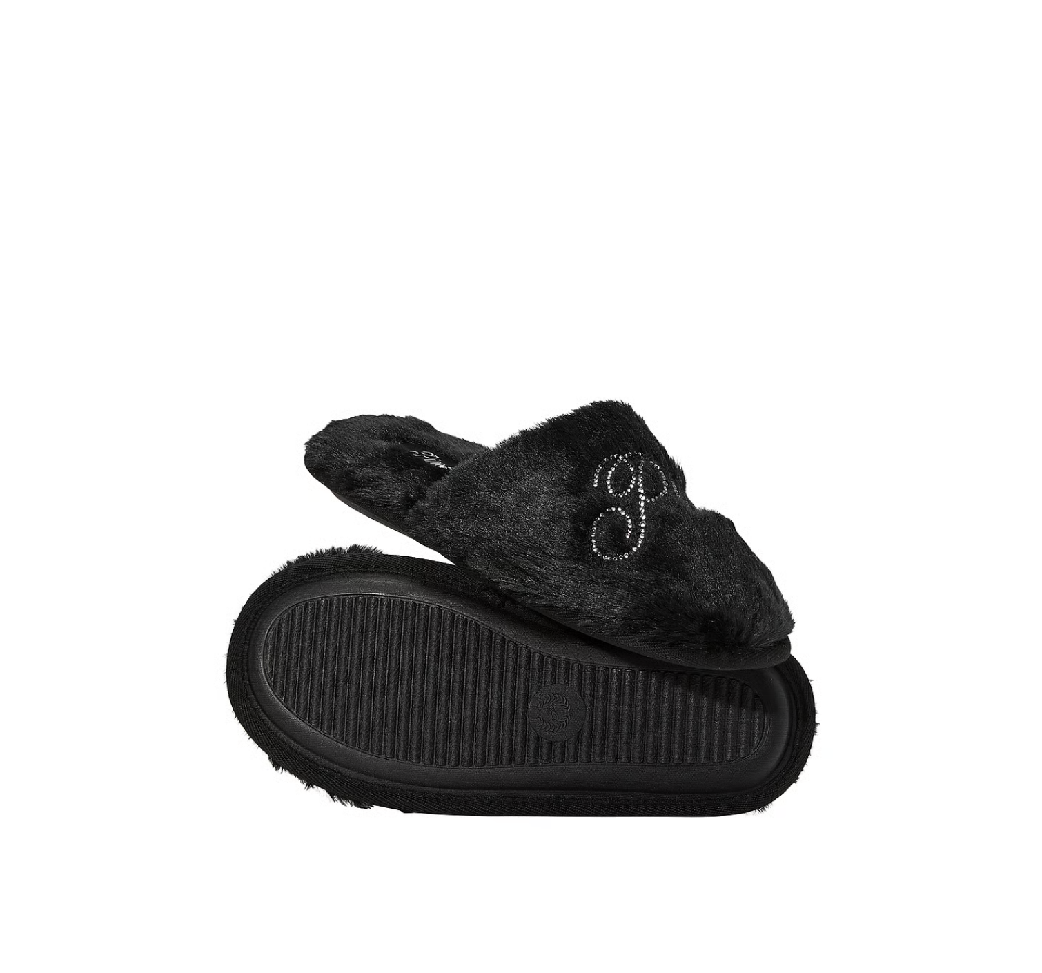 Тапочки Faux Fur Closed-Toe Slippers Black