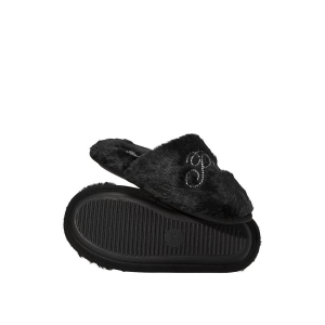 Тапочки Faux Fur Closed-Toe Slippers Black