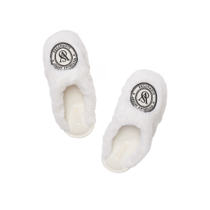 Тапочки Closed-Toe Faux Fur Slippers White