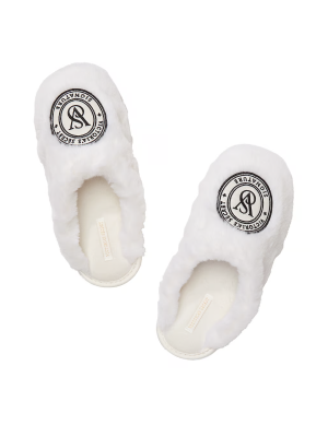 Тапочки Closed-Toe Faux Fur Slippers White