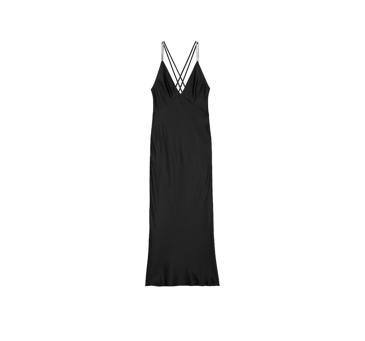 Пеньюар Twinkle Strap Satin Long Slip Dress Black