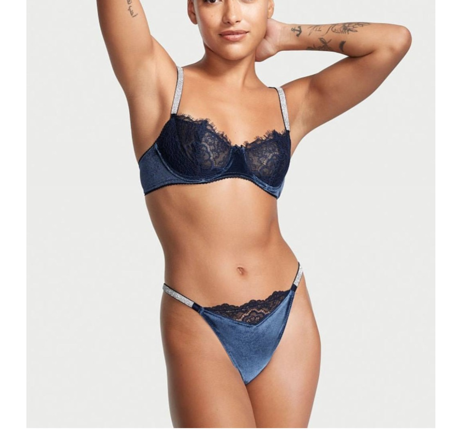 Трусики Shine Strap Push-up Bra Velvet Blue