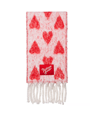 Теплий шарф Victoria's Secret Scarf Red Hearts