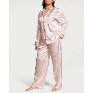 Піжама The Satin Long PJ Set Victoria's Secret Angel Pink Stripe