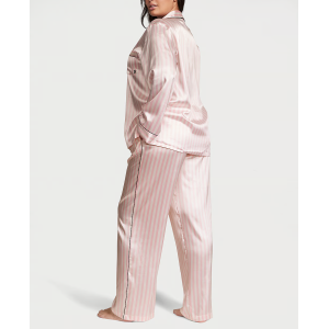 Піжама The Satin Long PJ Set Victoria's Secret Angel Pink Stripe