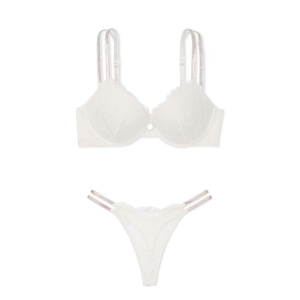 Комплект білизни Double Shine Strap Lace Push-Up Bra Set Coconut White