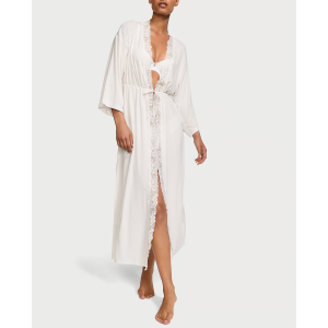 Халат Modal Lace-Trim Long Robe White