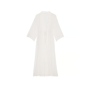 Халат Modal Lace-Trim Long Robe White