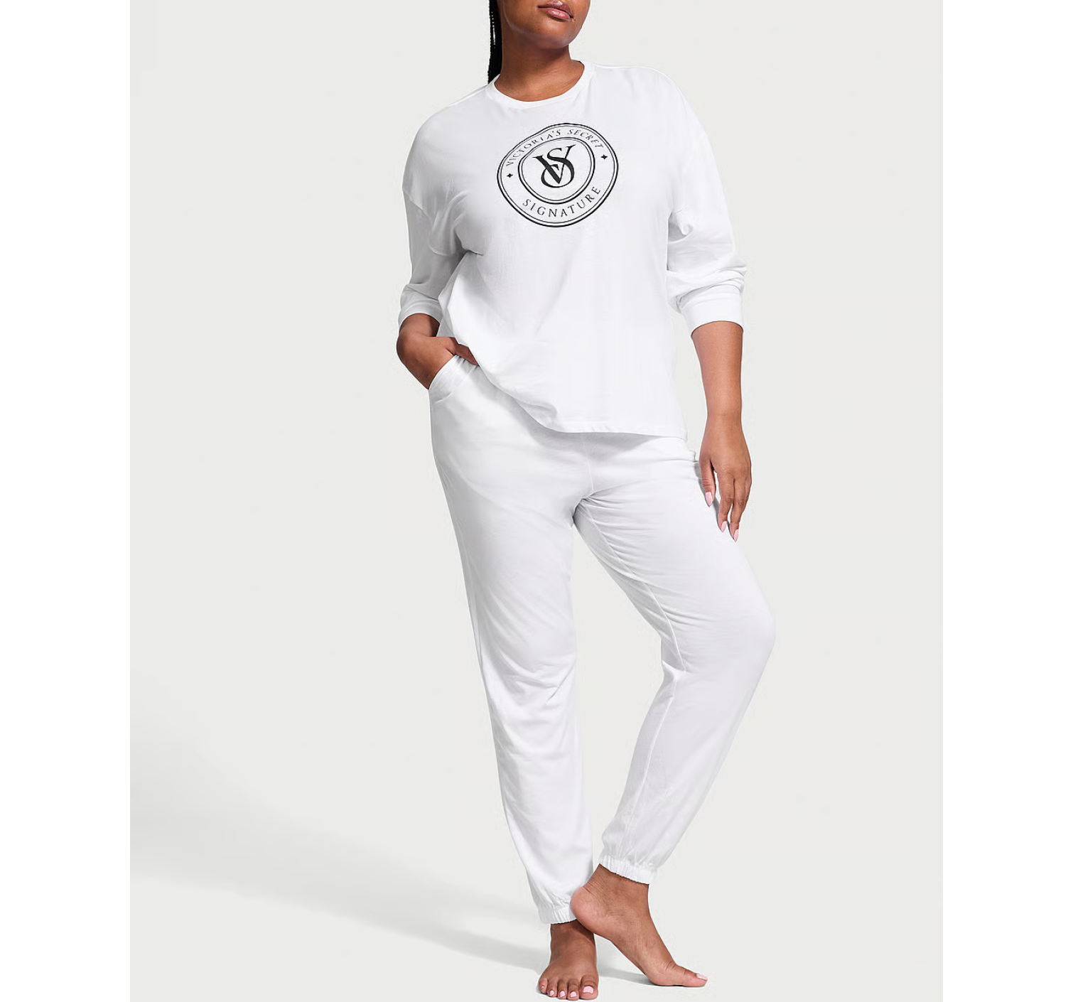 Піжама Cotton Long Pajama Set White