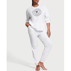Піжама Cotton Long Pajama Set White