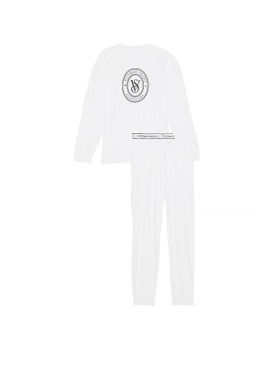 Пижама Cotton Long Pajama Set White