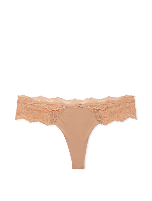 Трусики Lace-Trim Thong Panty Praline